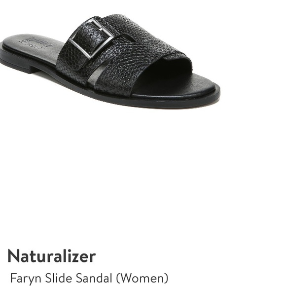 NATURALIZER Women’s Faryn Leather Embossed Slide Sandals Black Size 9 - Picture 13 of 13
